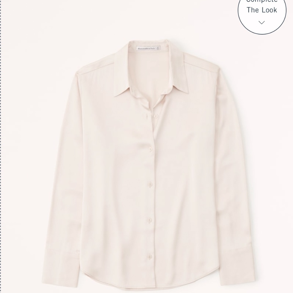 Long-Sleeve Satin Button-Up Shirt from Abercrombie